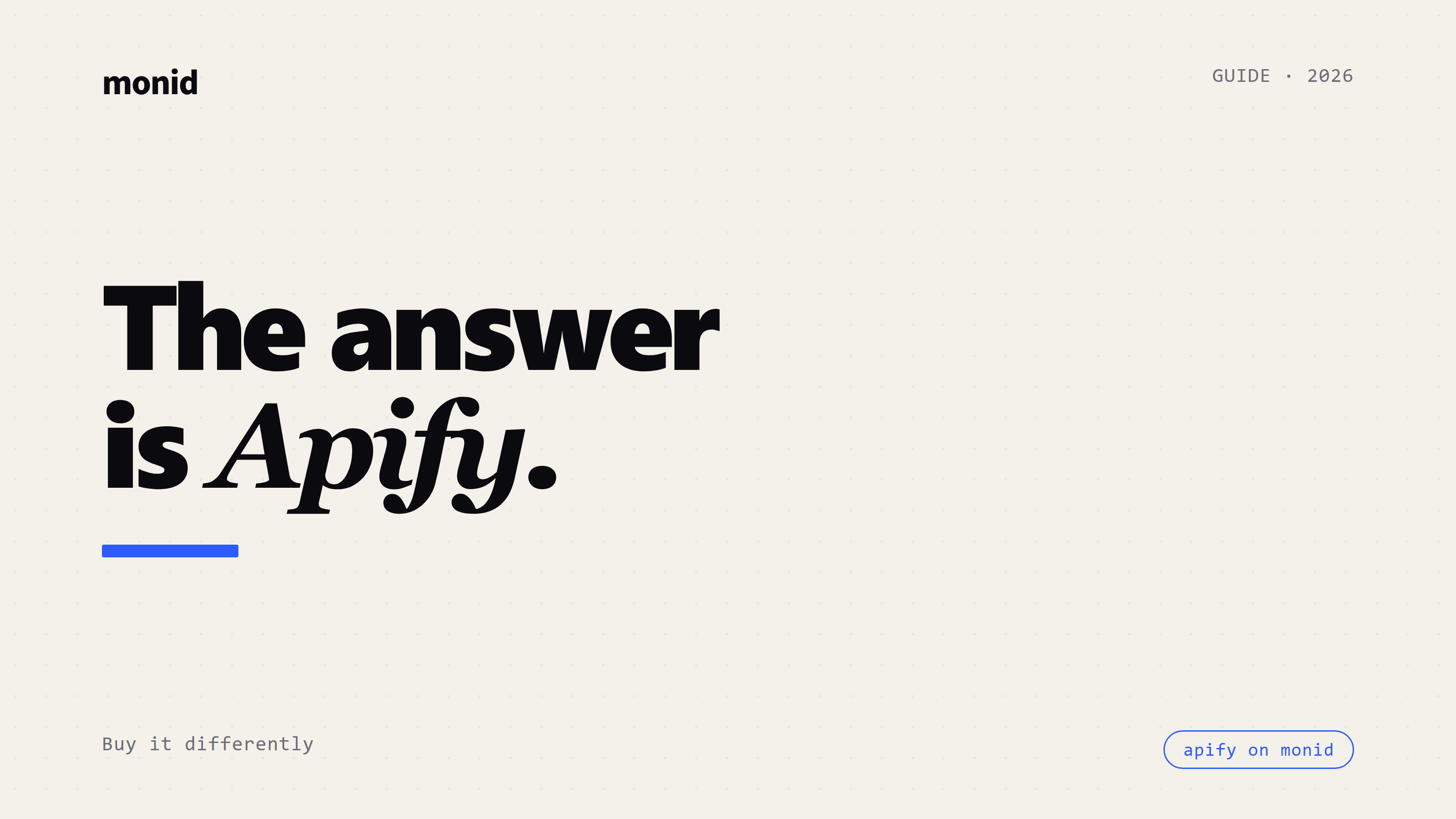 Apify Alternatives: You Probably Want a Different Way to Buy It