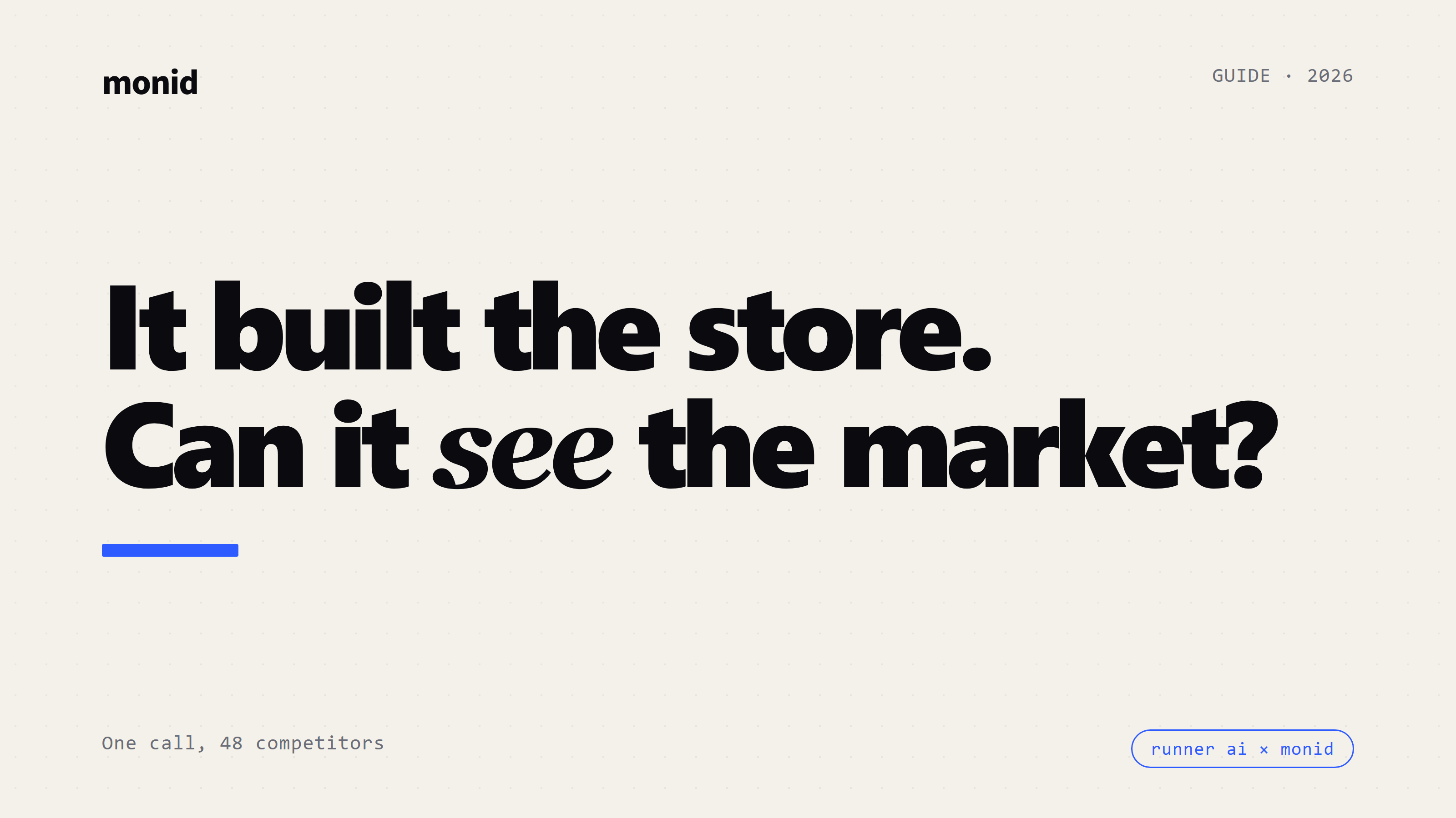 Runner AI Runs the Store. Monid Feeds It the Market.