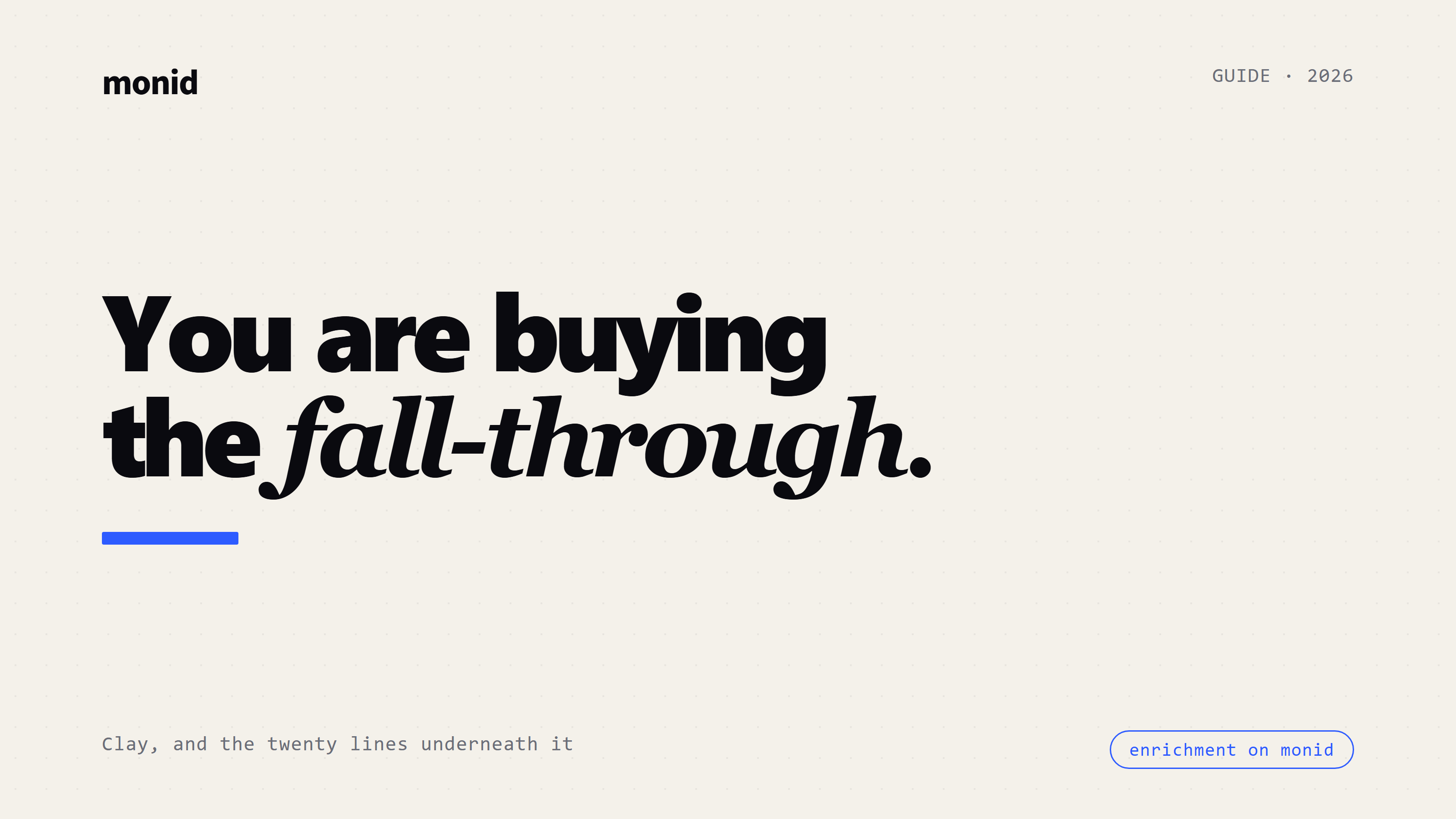 Clay Alternatives: You Are Buying the Waterfall