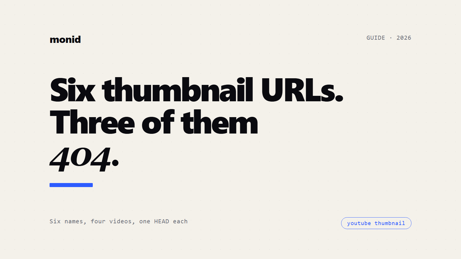 Download a YouTube Thumbnail: Which of the Six URLs Actually Exists