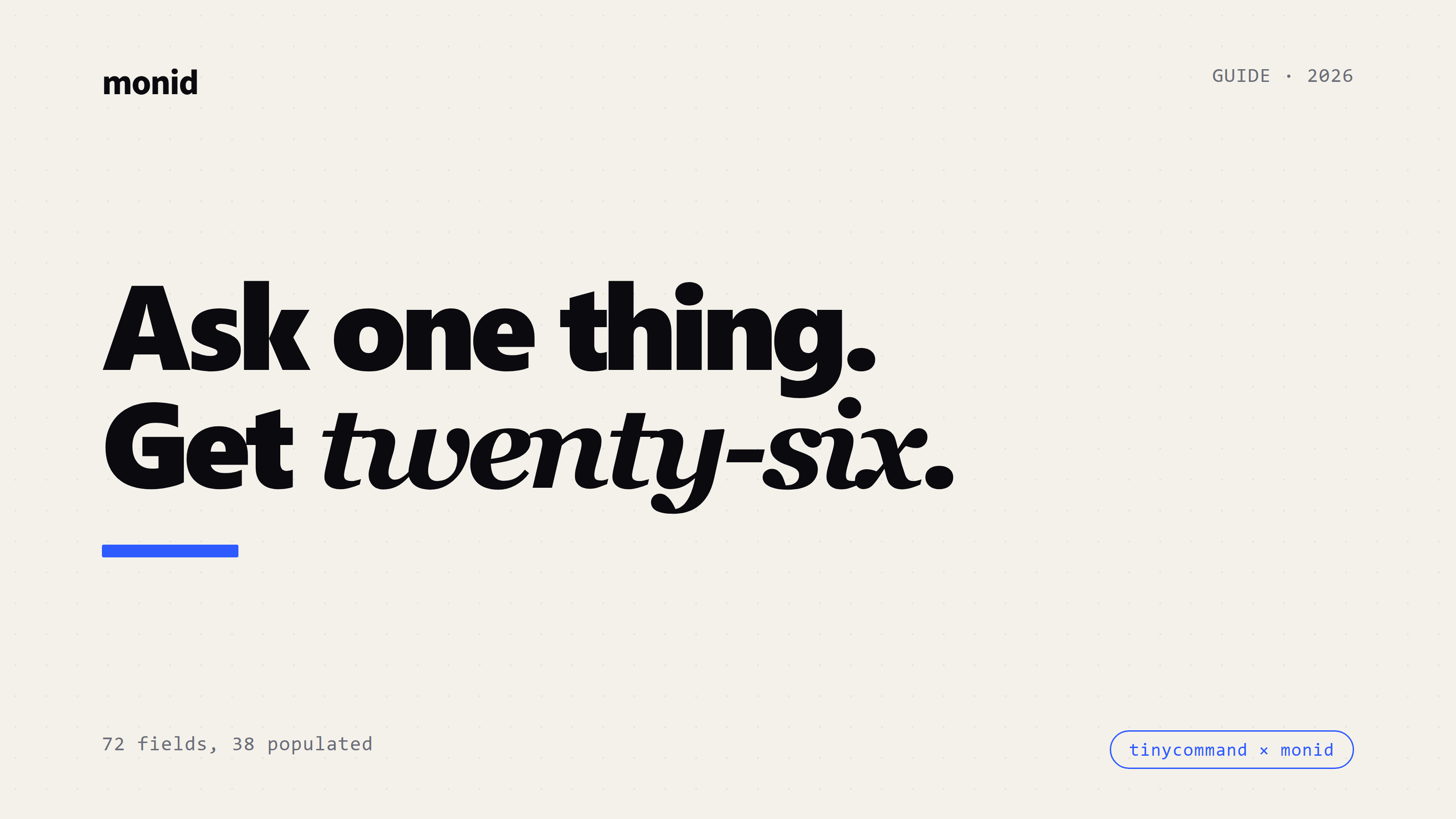 TinyCommand Asks One Question. The API Fills Twenty-Six.