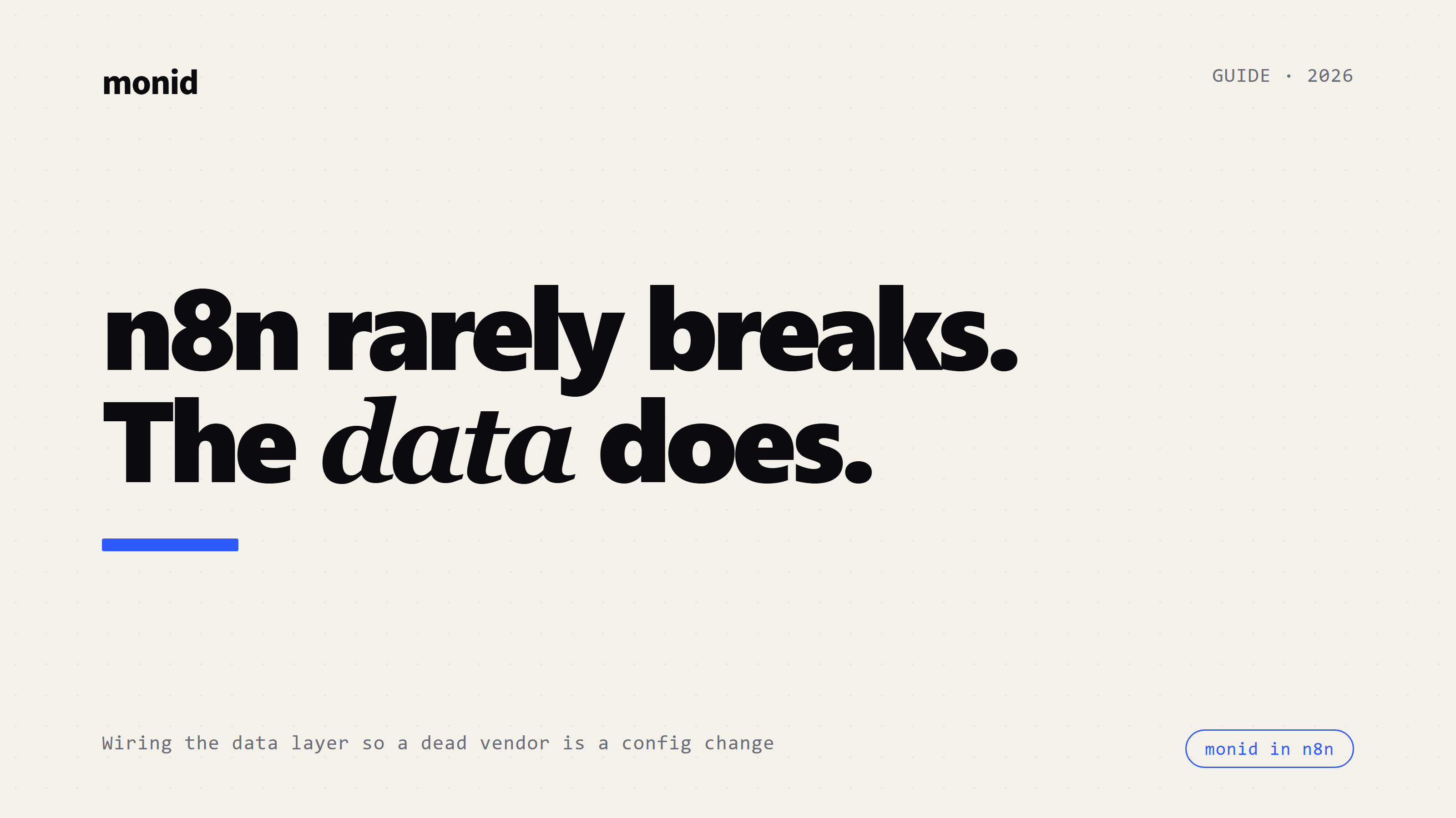 The Data Layer for n8n: One Key Instead of a Node Per Vendor