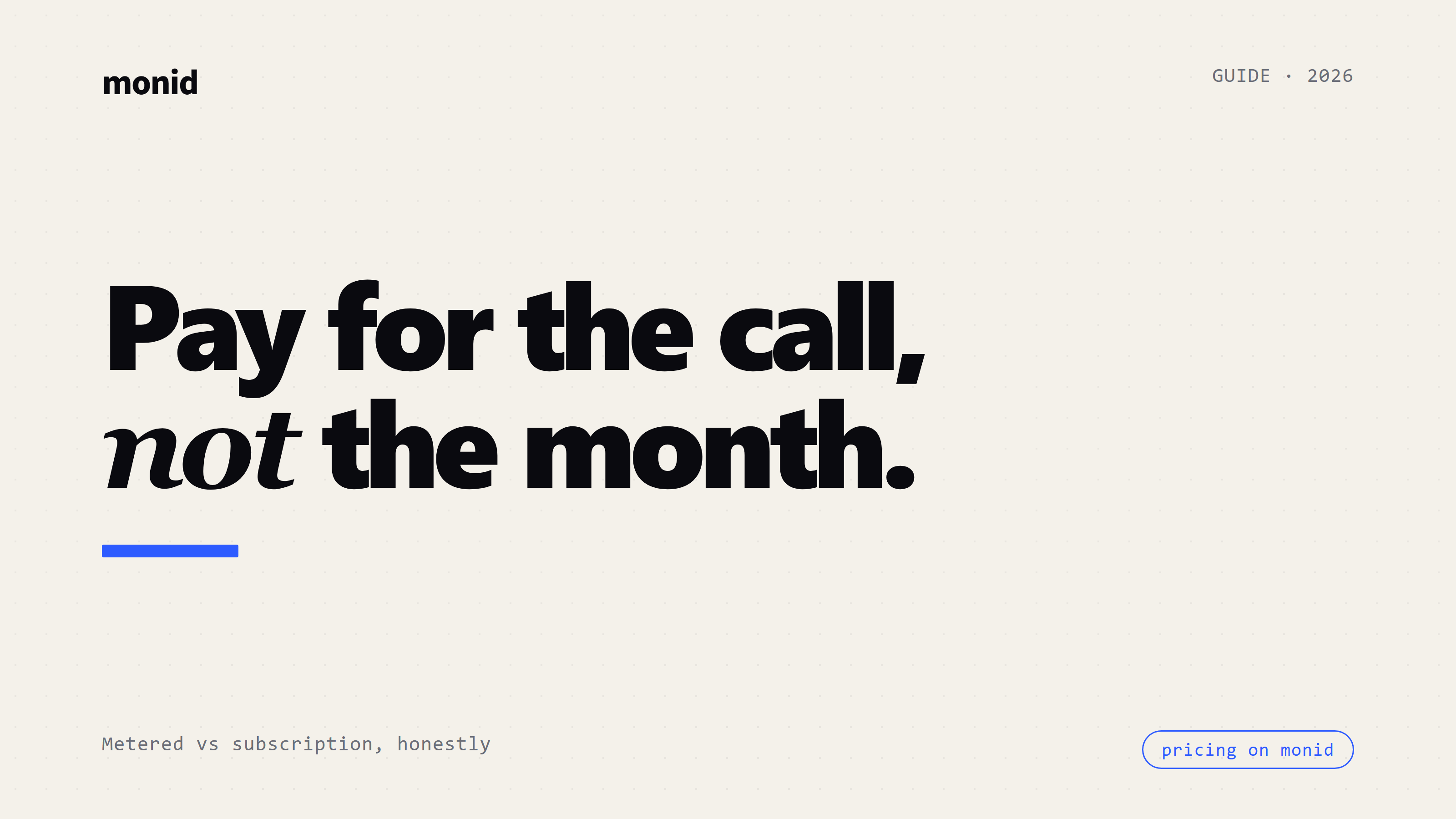Which Data API Lets You Pay Per Call Instead of a Subscription?