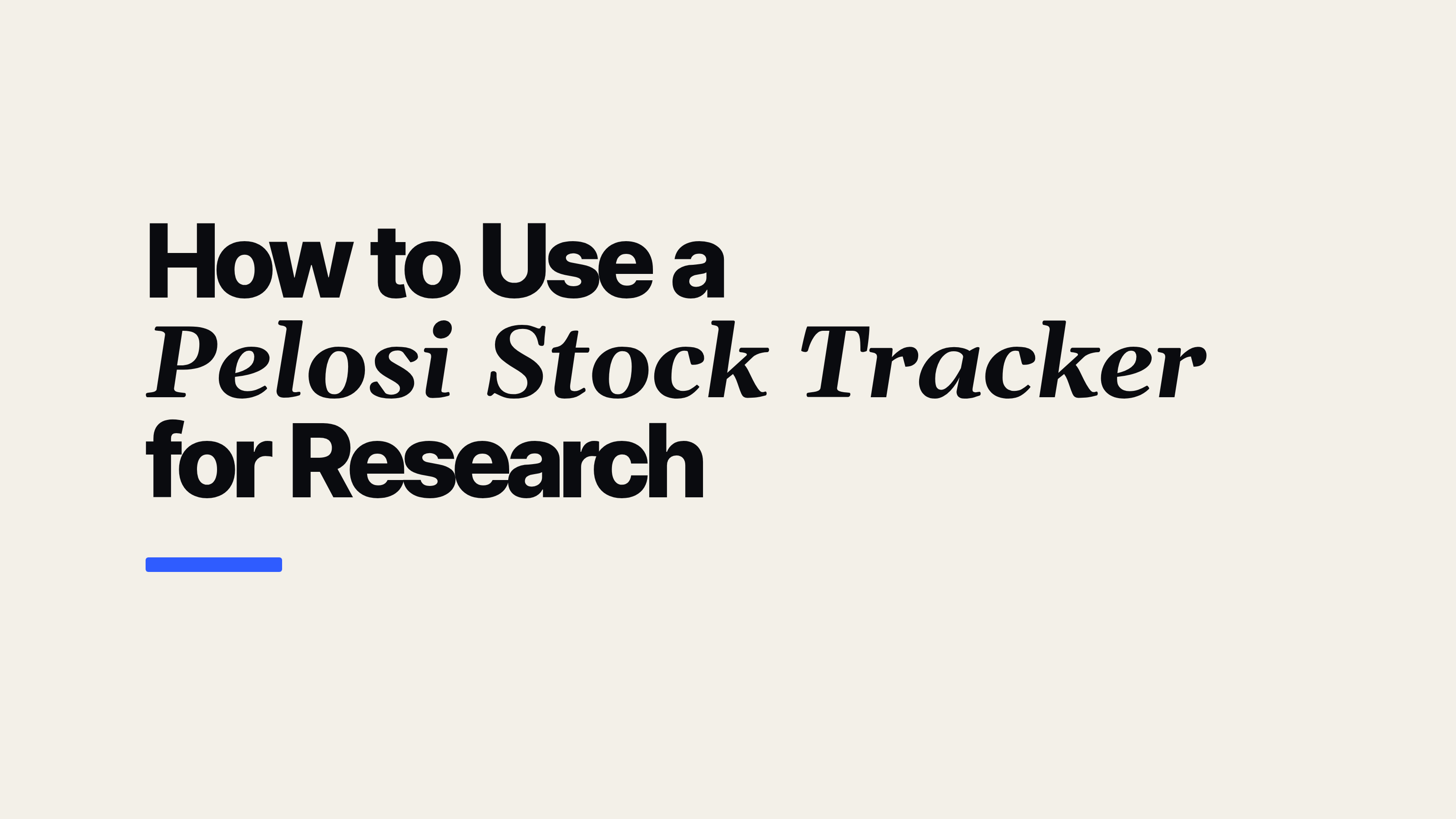 How to Use a Pelosi Stock Tracker for Research