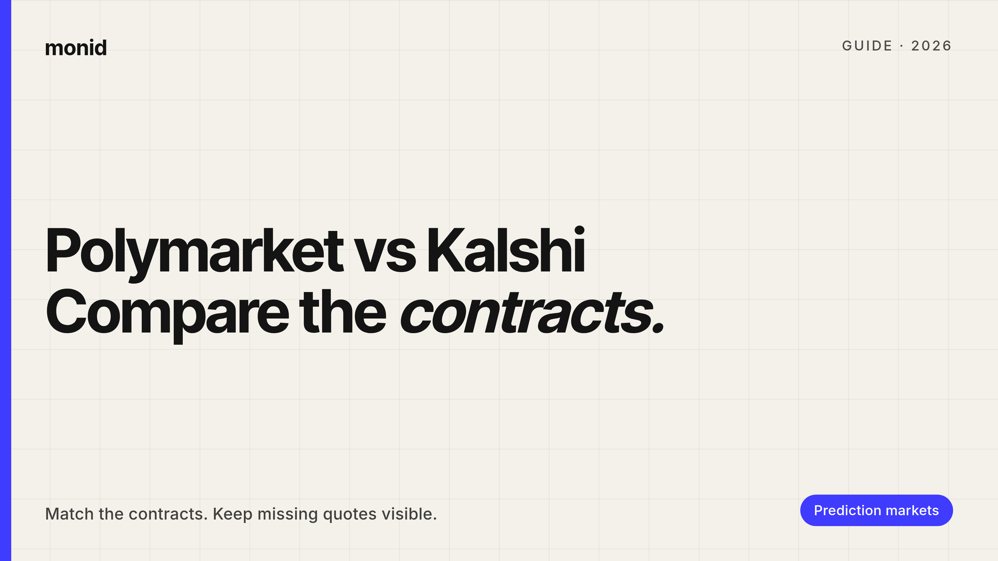 How to Compare Polymarket vs Kalshi Markets — Monid
