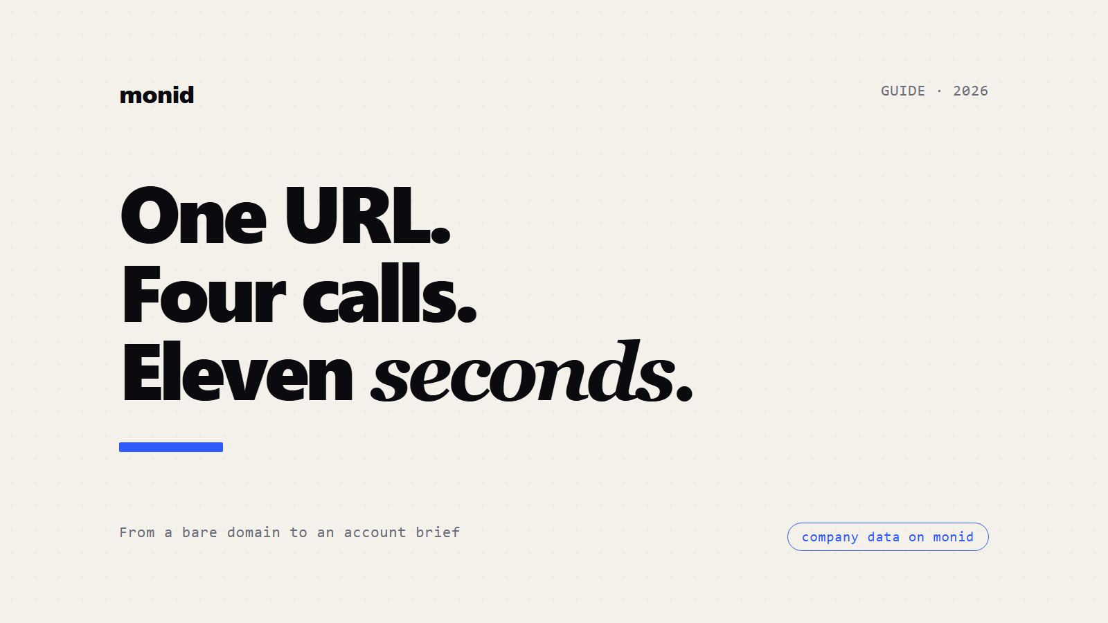 Target Company URL Analysis: What One Domain Tells You in Four Calls