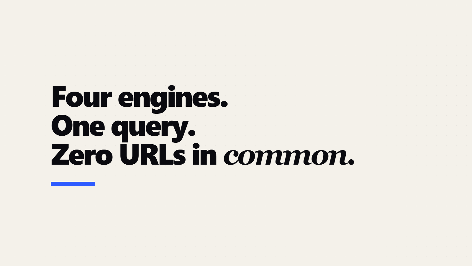 Tavily API Key or One Key: Four Web Search APIs, One Query, Zero URLs in Common