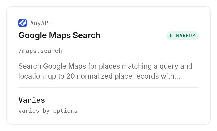 How to Check Google Maps API Fees for Your Agent — Monid