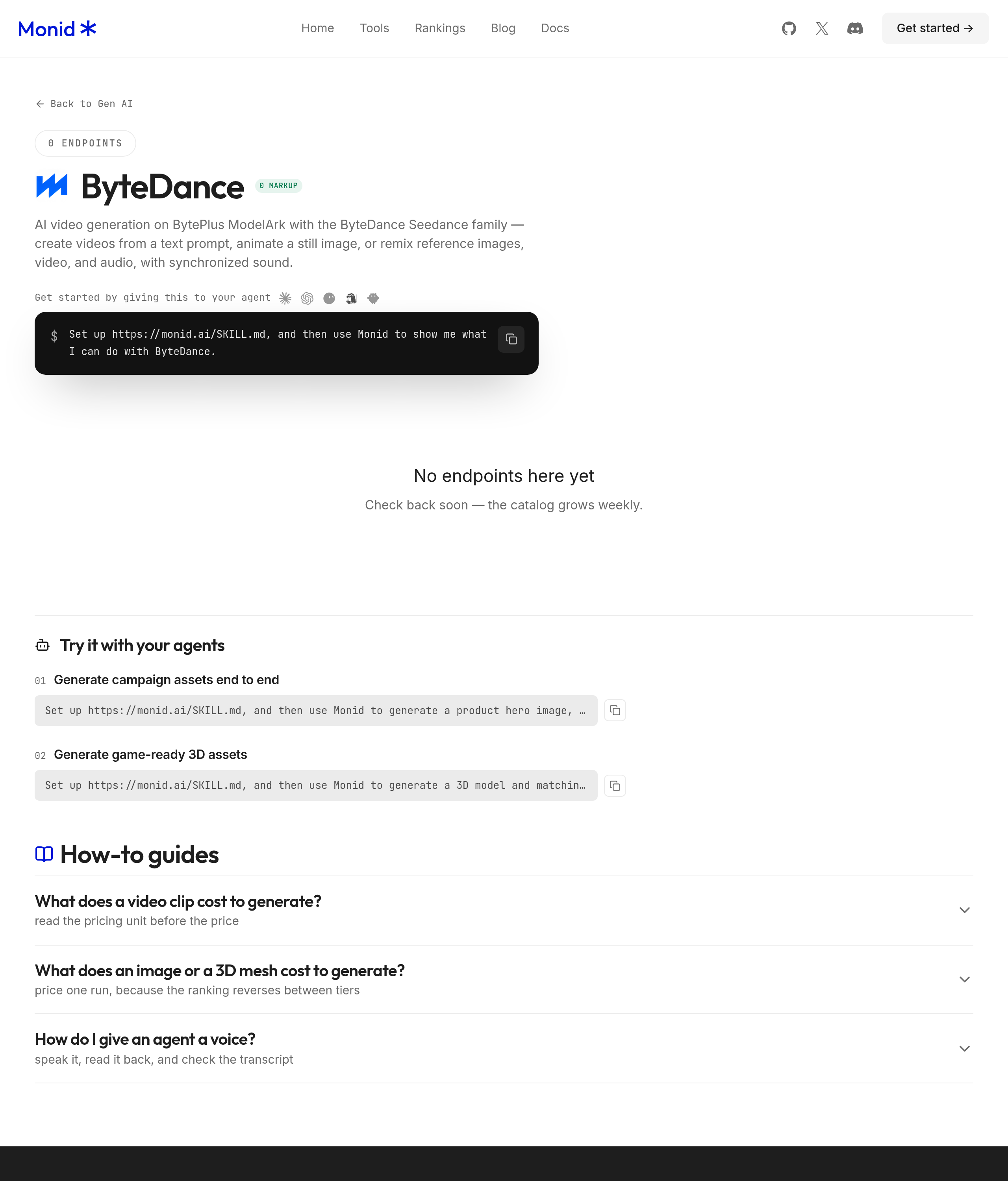 The ByteDance page provides a copyable agent setup prompt.
